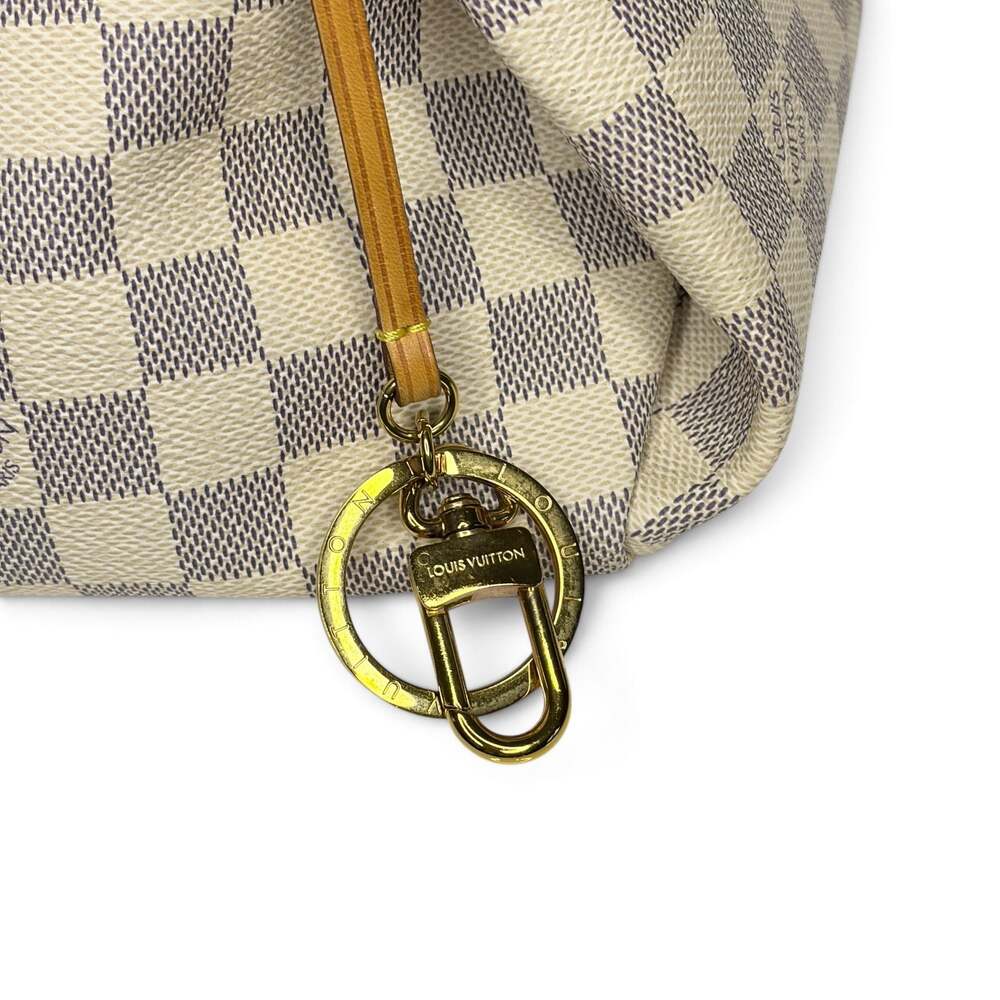 Louis Vuitton Artsy MM Damier Azur Hobo Shoulder Bag with Braided Top Handle COA - Picture 5 of 15